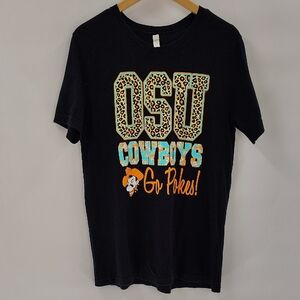 OSU Cowboys Oklahoma State Graphic Tee Leopard & Floral Print Pistol Pete